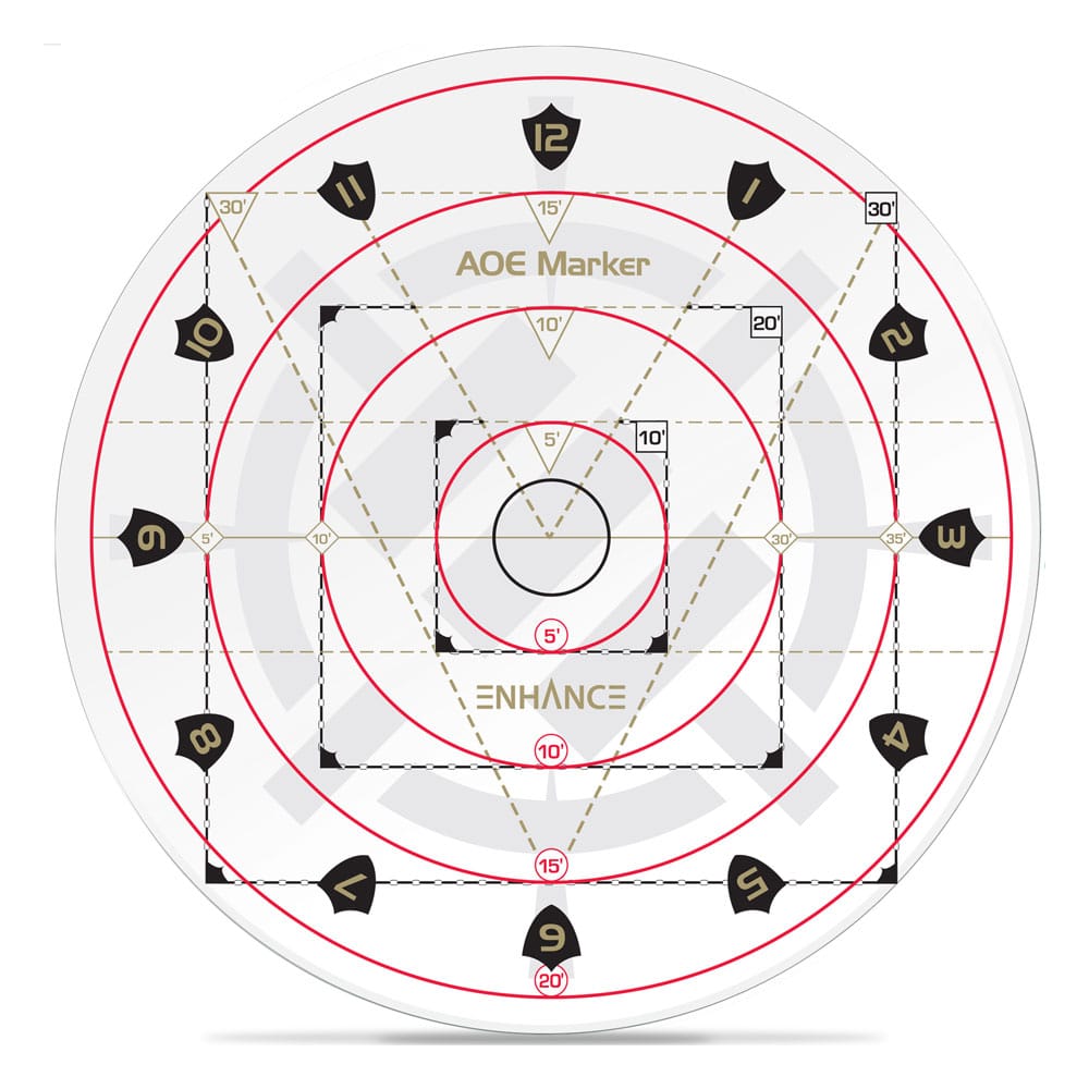 Enhance RPG Series 30ft Spell AoE Damage Template - Preorder - ETA: 31.10.2025