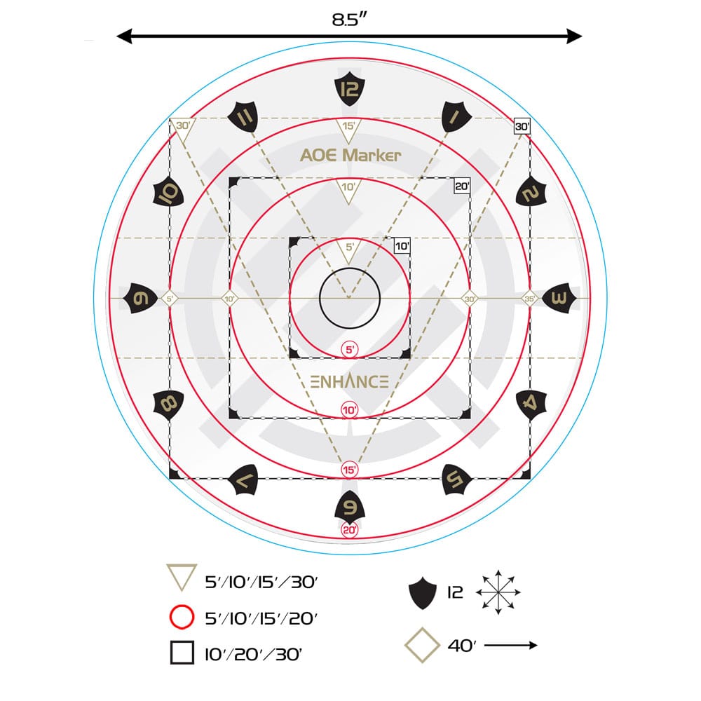 Enhance RPG Series 30ft Spell AoE Damage Template - Preorder - ETA: 31.10.2025