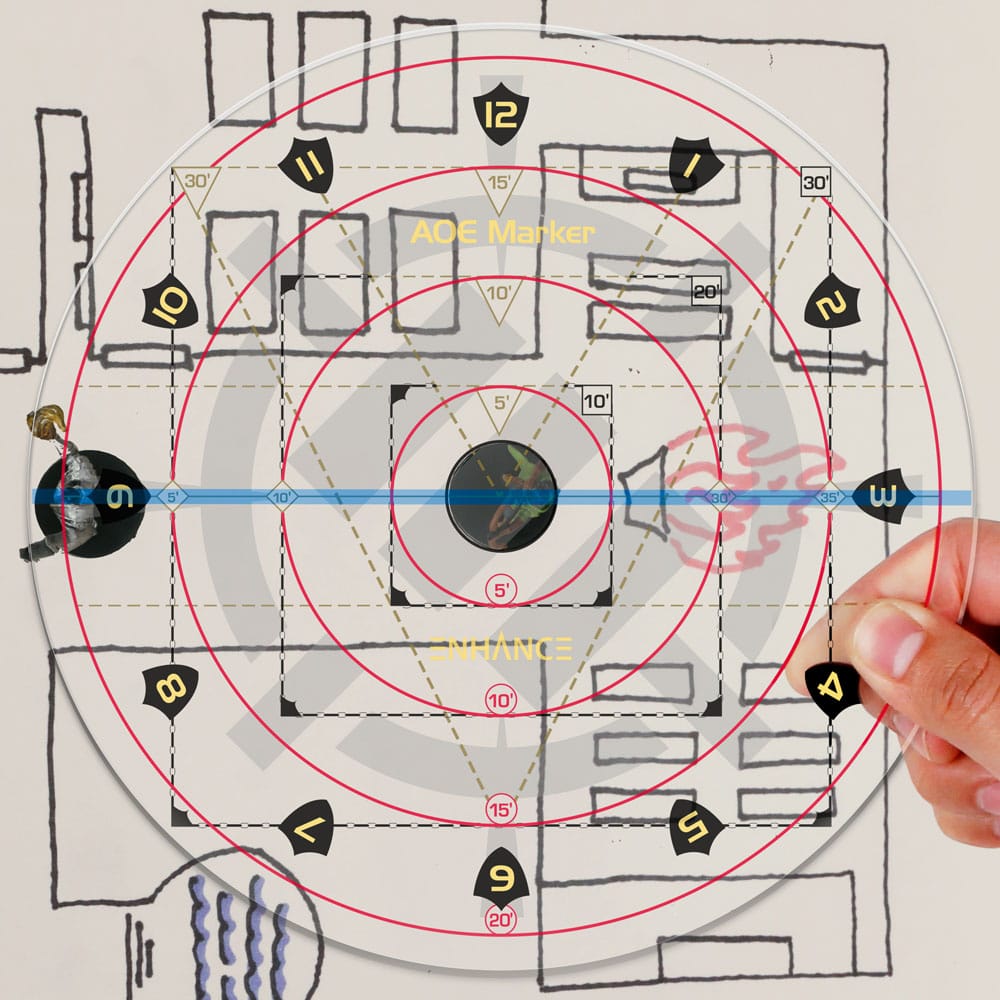 Enhance RPG Series 30ft Spell AoE Damage Template - Preorder - ETA: 31.10.2025