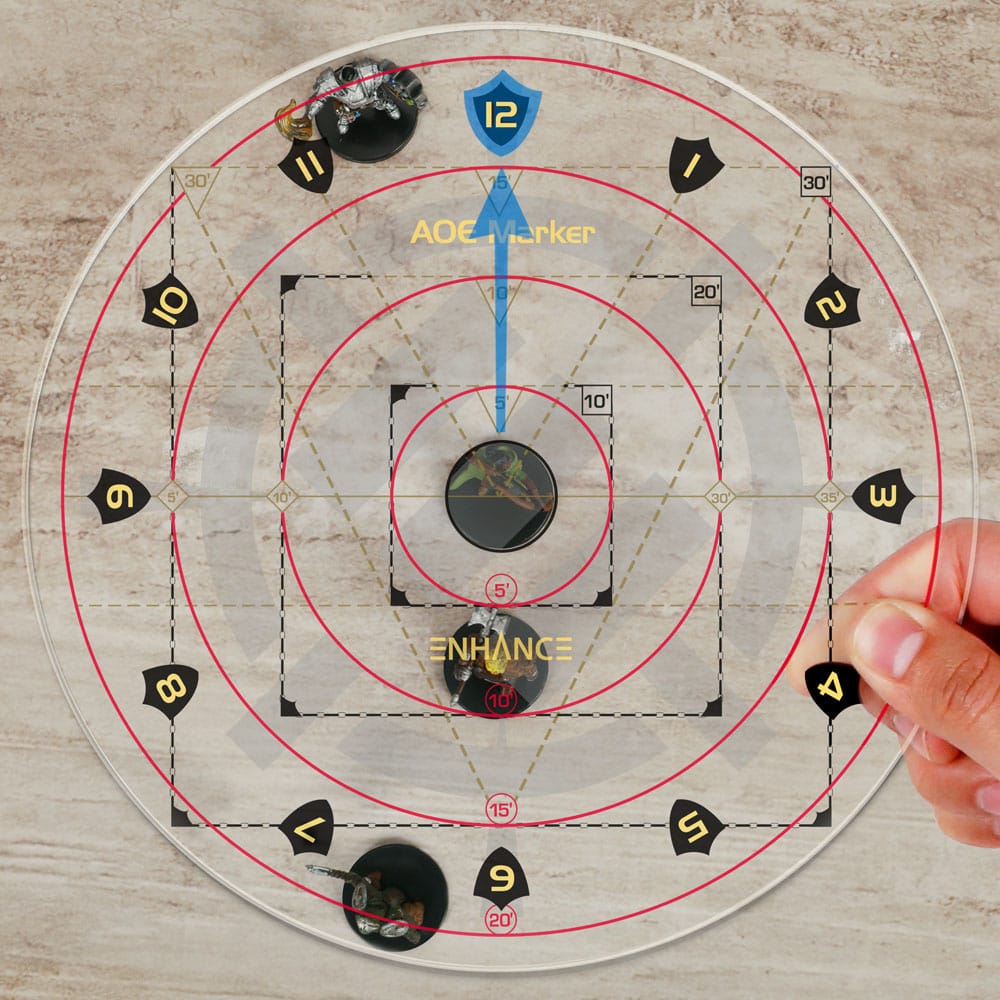 Enhance RPG Series 30ft Spell AoE Damage Template - Preorder - ETA: 31.10.2025