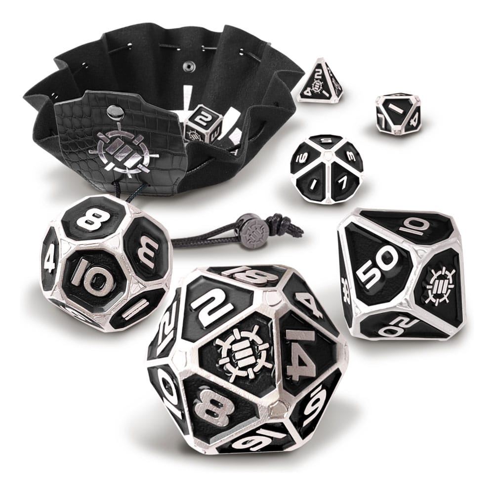 Enhance Tabletop Series Metall RPG Würfel Set Black (7) - Versand: 5-7 Tage nach Bestellung
