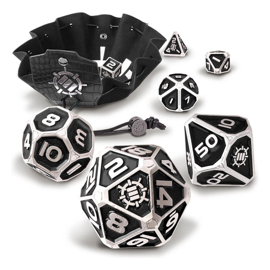 Enhance Tabletop Series Metall RPG Würfel Set Black (7) - Versand: 5-7 Tage nach Bestellung