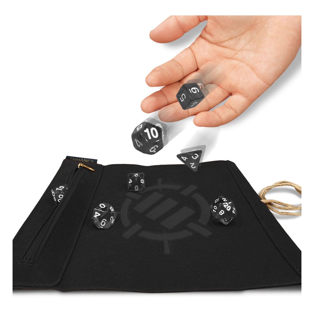 Enhance Tabletop Roll on a Scroll Würfeltasche mit Würfel Black  - Preorder - ETA: 17.10.2025