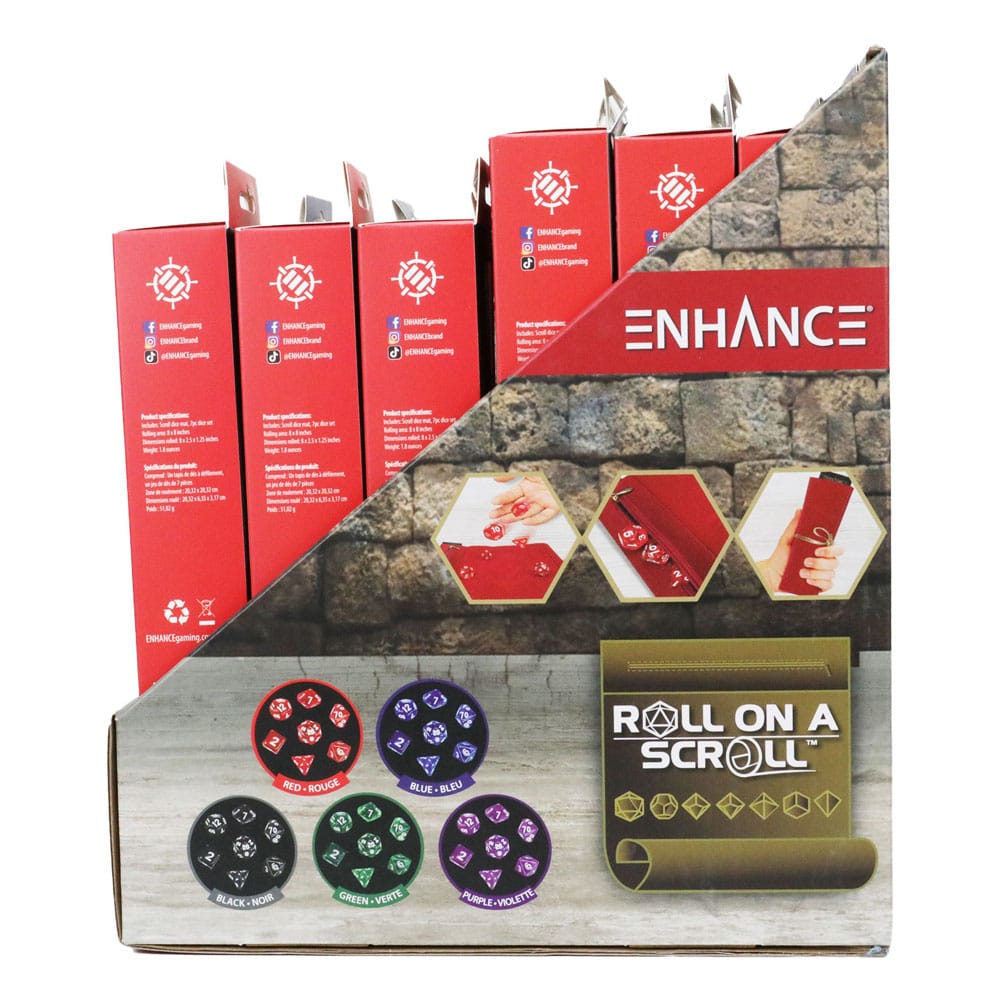 Enhance Tabletop Roll on a Scroll Würfeltasche mit Würfel Sortiment (15) - Preorder - ETA: 02.10.2025