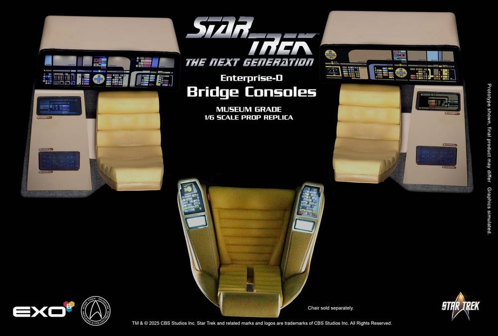 Star Trek: The Next Generation Replik 1/6 Enterprise-D Bridge Consoles Set - Preorder - ETA: 28.12.2026