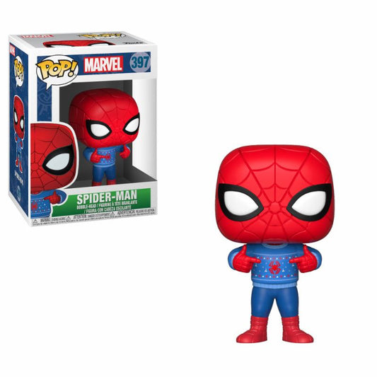 Marvel Comics POP! Marvel Holiday Vinyl Wackelkopf-Figur Spider-Man (Ugly Sweater) 9 cm - Versand: 5-7 Tage nach Bestellung