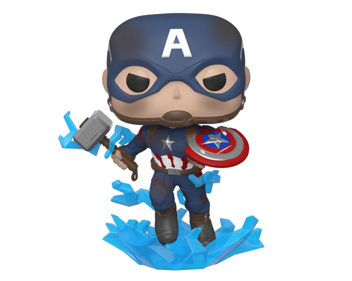 Avengers: Endgame POP! Movies Vinyl Figur Captain America w/Broken Shield & Mjölnir 9 cm - Versand: 5-7 Tage nach Bestellung
