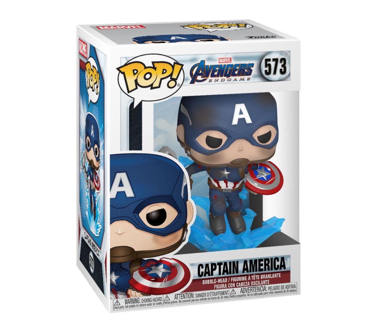 Avengers: Endgame POP! Movies Vinyl Figur Captain America w/Broken Shield & Mjölnir 9 cm - Versand: 5-7 Tage nach Bestellung