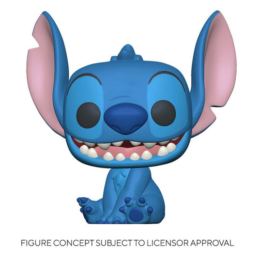 Lilo & Stitch POP! Disney Vinyl Figur Smiling Seated Stitch 9 cm - Versand: 5-7 Tage nach Bestellung