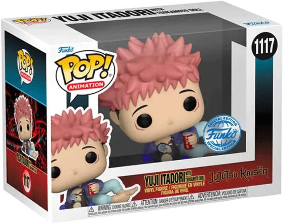 Jujutsu Kaisen POP! Animation Vinyl Figur Itadori w/ Tsukamoto Doll 9 cm - Versand: 5-7 Tage nach Bestellung