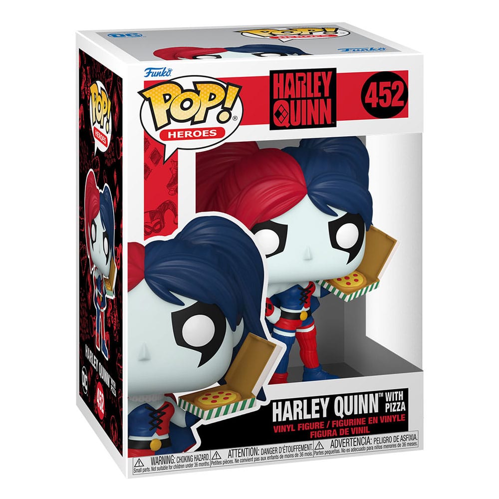 DC Comics: Harley Quinn Takeover POP! Heroes Vinyl Figur Harley with Pizza 9 cm - Versand: 5-7 Tage nach Bestellung