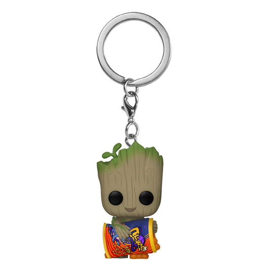 Ich bin Groot POP! Vinyl Schlüsselanhänger 4 cm Groot w/ Cheese Puffs Display (12) - Preorder - ETA: 03.01.2026