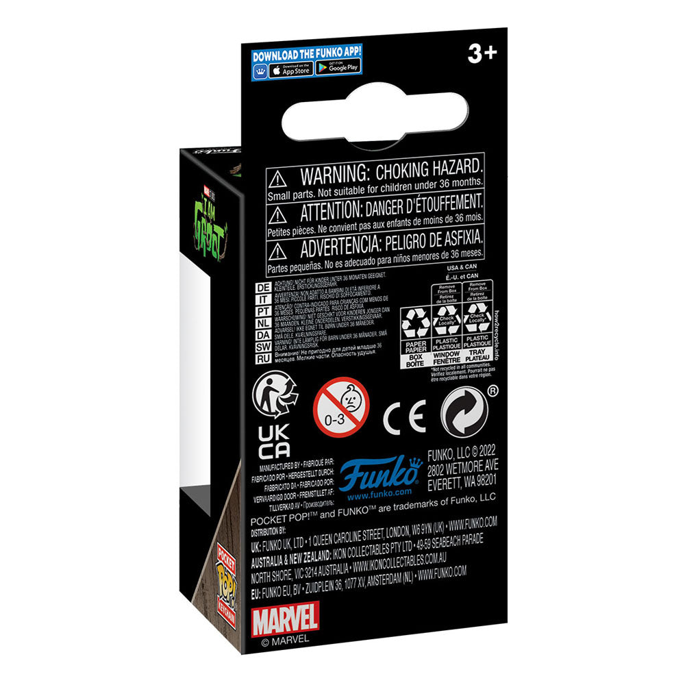 Ich bin Groot POP! Vinyl Schlüsselanhänger 4 cm Groot w/ Cheese Puffs Display (12) - Preorder - ETA: 03.01.2026