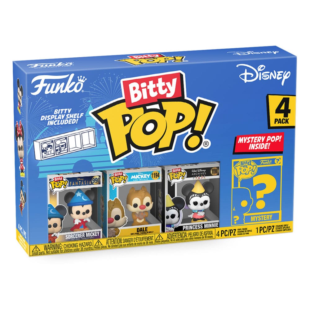 Disney Bitty POP! Vinyl Figuren 4er-Pack Sorcerer Mickey 2,5 cm - Versand: 5-7 Tage nach Bestellung