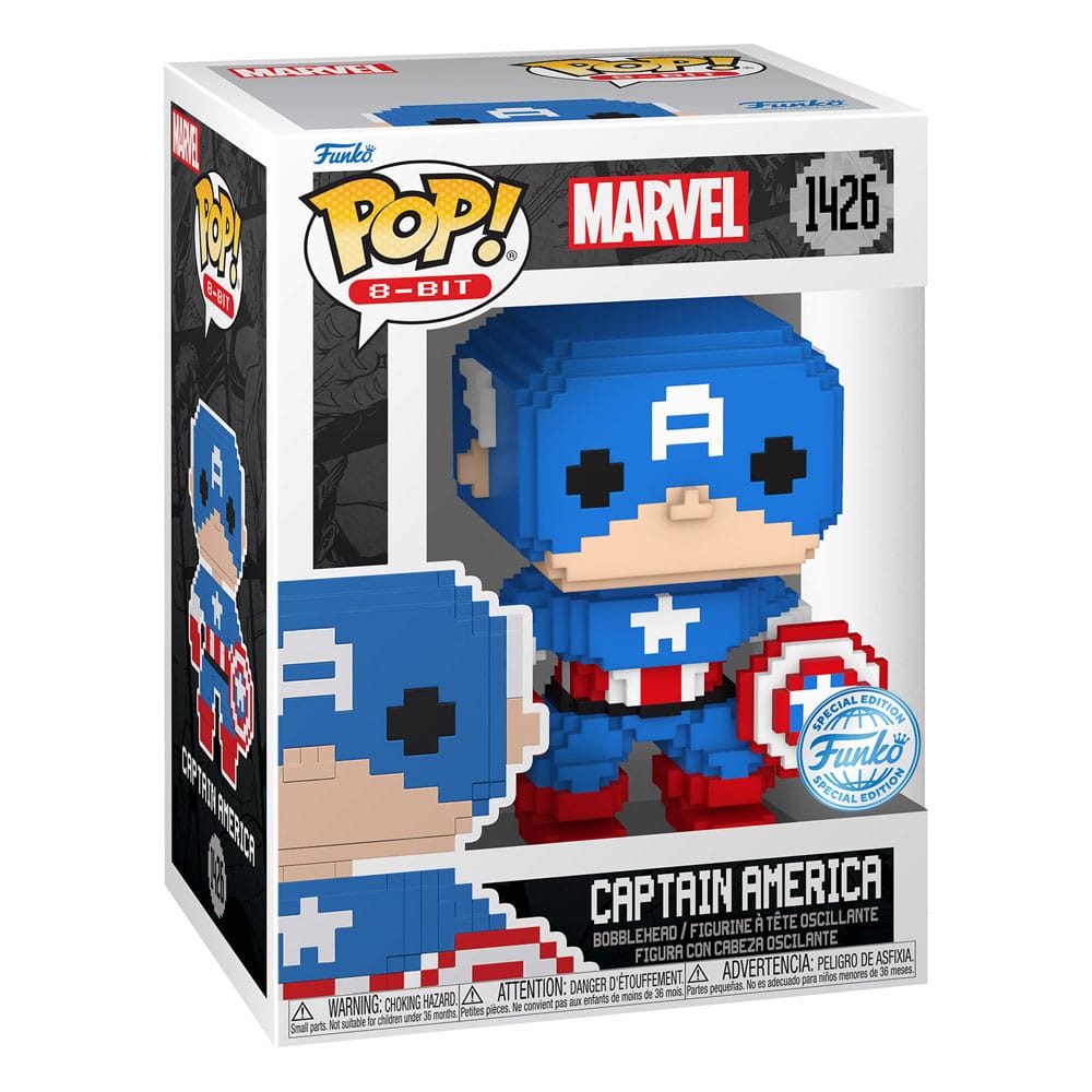 Marvel POP! 8-Bit Vinyl Figur Captain America 9 cm - Versand: 5-7 Tage nach Bestellung