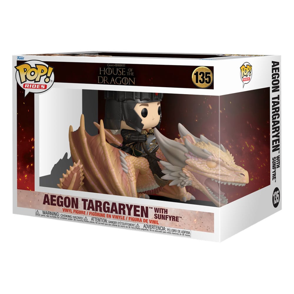 House of the Dragon POP! Rides Vinyl Figur Aegon Targaryen w/ Sunfyre 14 cm - Preorder - ETA: 25.10.2026