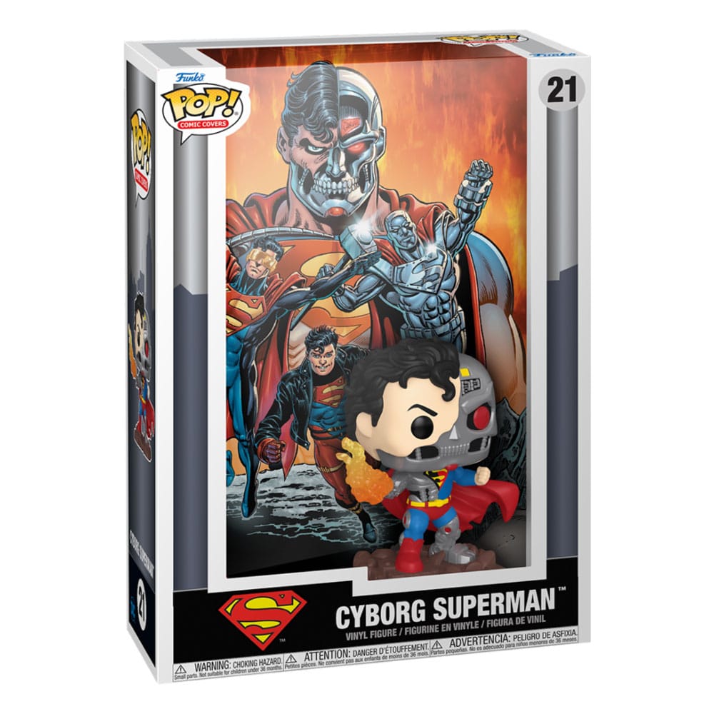 DC Comics POP! Comic Cover Vinyl Figur Cyborg Superman 9 cm  - Versand: 5-7 Tage nach Bestellung
