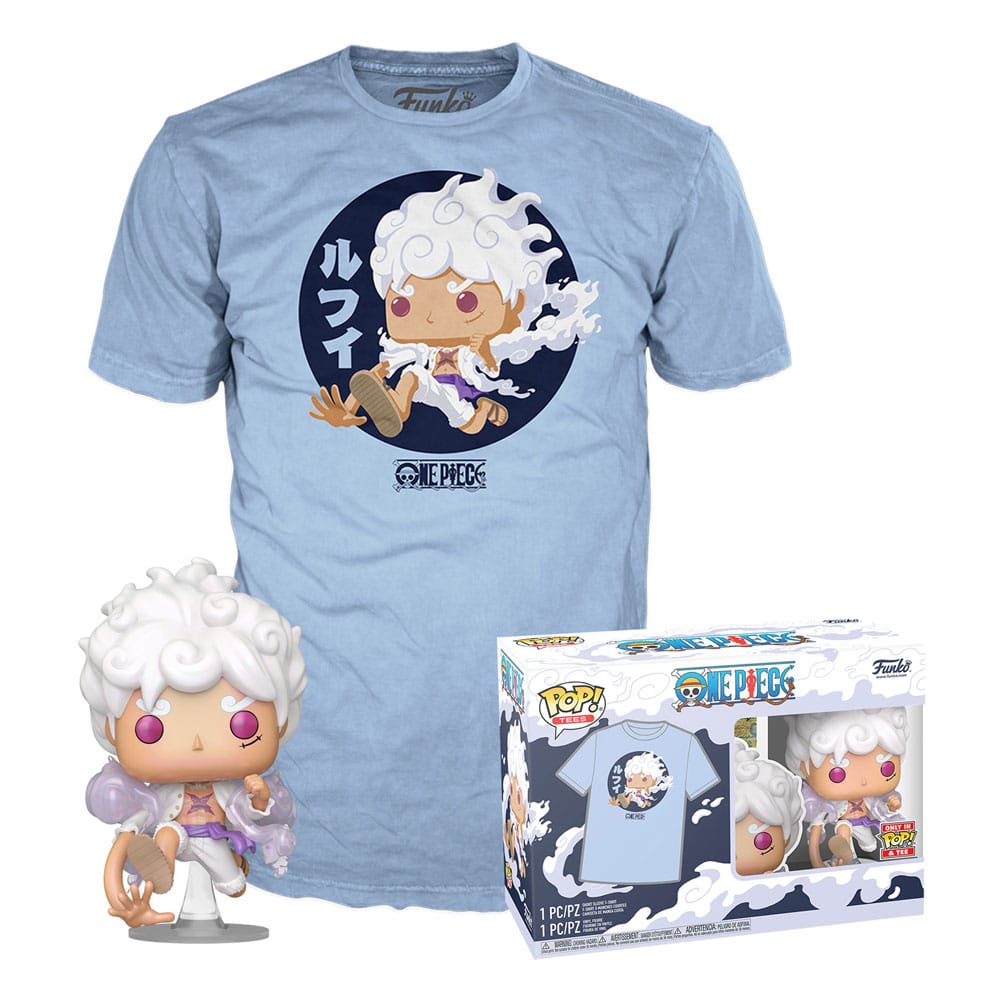 One Piece POP! & Tee Vinyl Figur & T-Shirt Set Luffy Fifth Gear Größe L - Versand: 5-7 Tage nach Bestellung