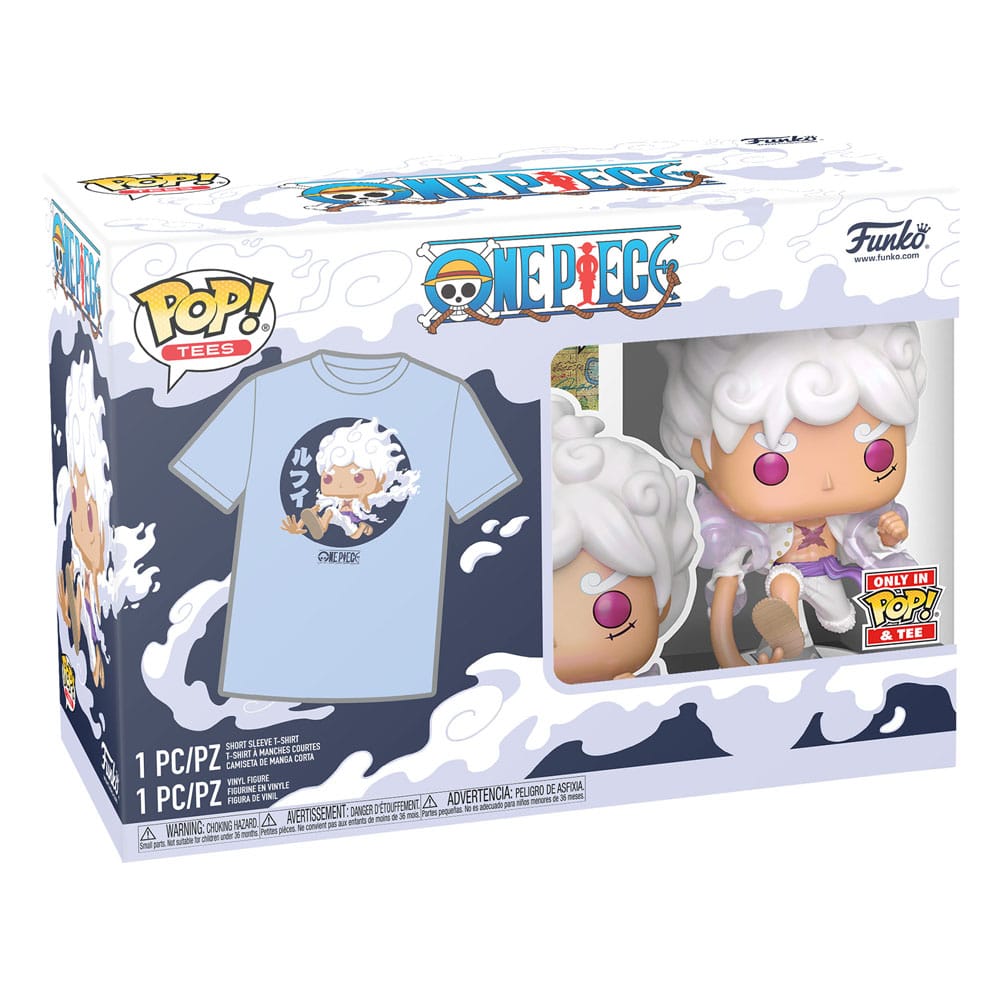 One Piece POP! & Tee Vinyl Figur & T-Shirt Set Luffy Fifth Gear Größe L - Versand: 5-7 Tage nach Bestellung