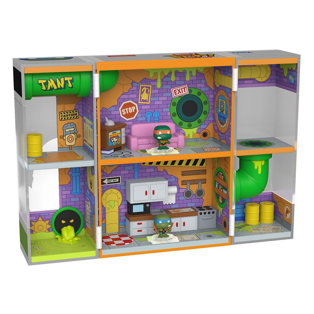 Teenage Mutant Ninja Turtles Bitty POP! Bitty Box Display mit 2 Vinyl Figuren Sewer Lair - Preorder - ETA: 12.10.2025