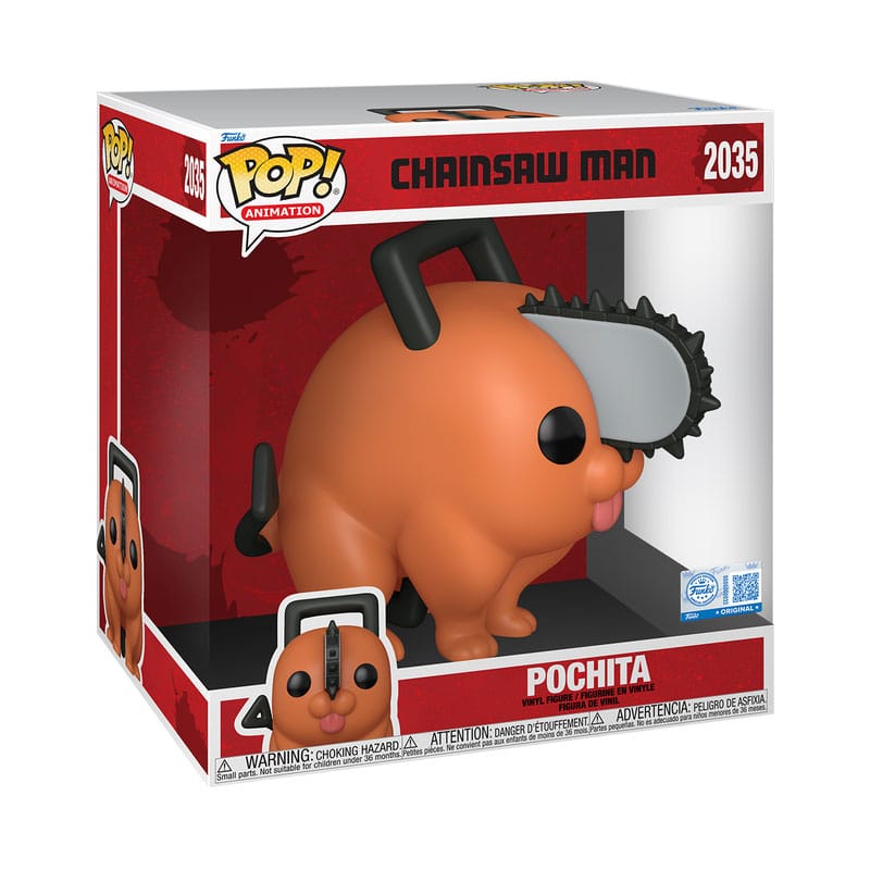 Chainsaw Man Super Sized Jumbo POP! Vinyl Figur Pochita 25 cm  - Versand: 7 Tage nach Bestellung