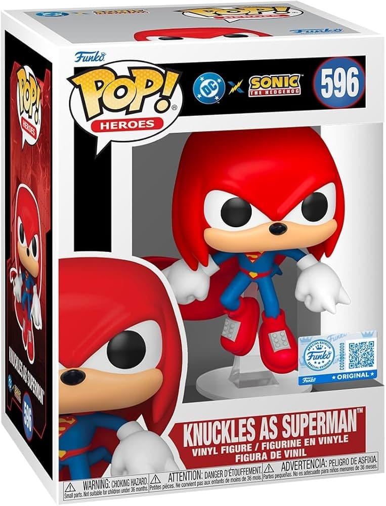 DC x Sonic the Hedgehog POP! Heroes Vinyl Figur Knuckles as Superman 9 cm - Versand: 7 Tage nach Bestellung
