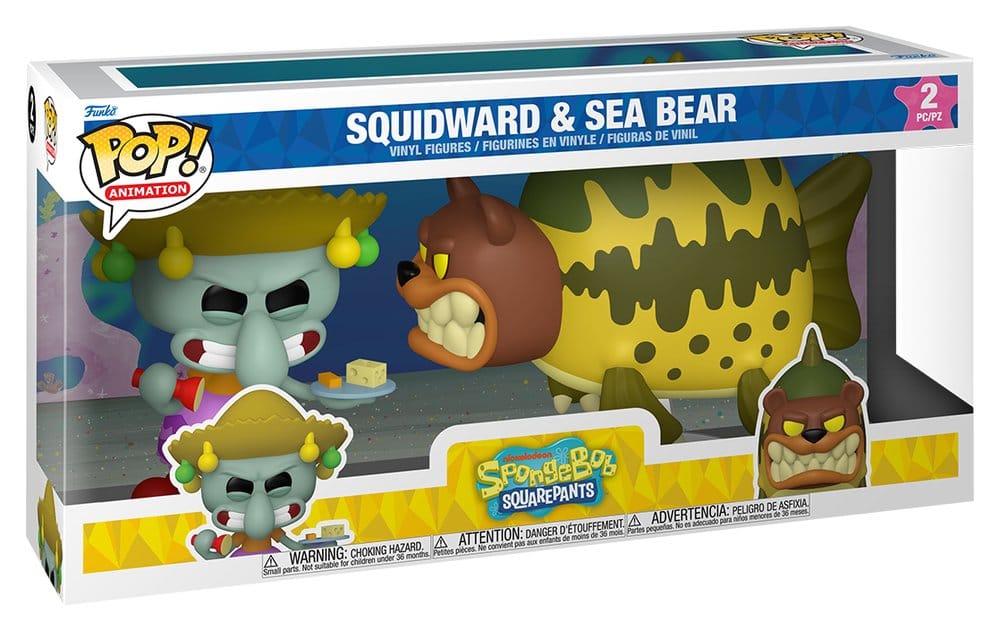 SpongeBob Schwammkopf POP! Animation Vinyl Figur 2er-Pack Squidward & Sea Bear 9 cm - Preorder - ETA: 25.06.2026