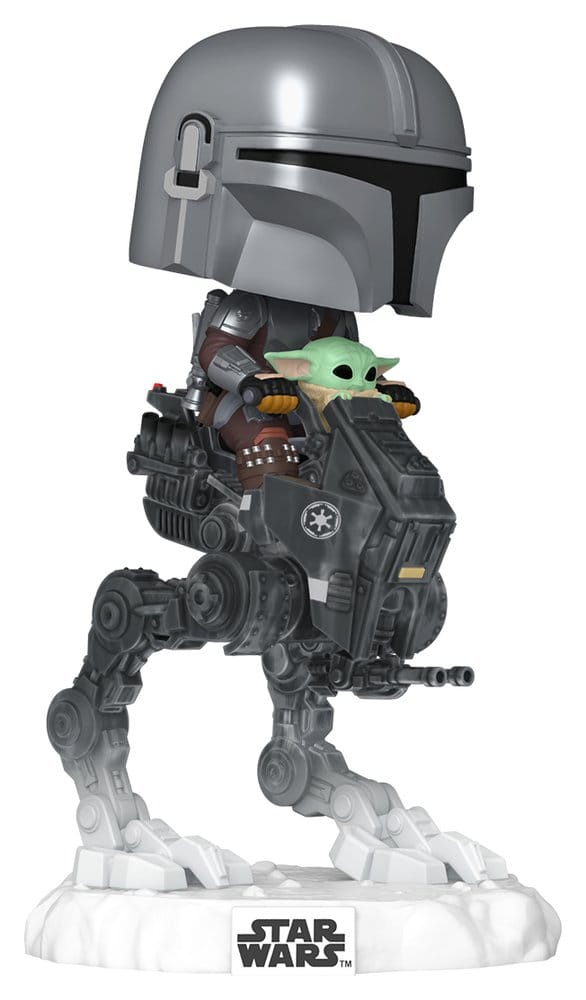 Star Wars: The Mandalorian and Grogu POP! Rides Deluxe Vinyl Wackelkopf-Figur The Mandalorian with Grogu in Imperial Remnant AT-RT 9 cm - Preorder - ETA: 30.07.2026