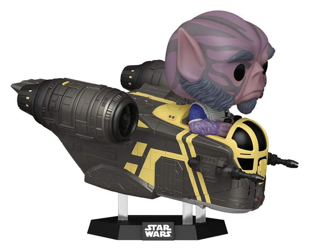 Star Wars: The Mandalorian and Grogu POP! Rides Deluxe Vinyl Wackelkopf-Figur Zeb Orrelios in the Razor Crest 9 cm - Versand: 7 Tage nach Bestellung