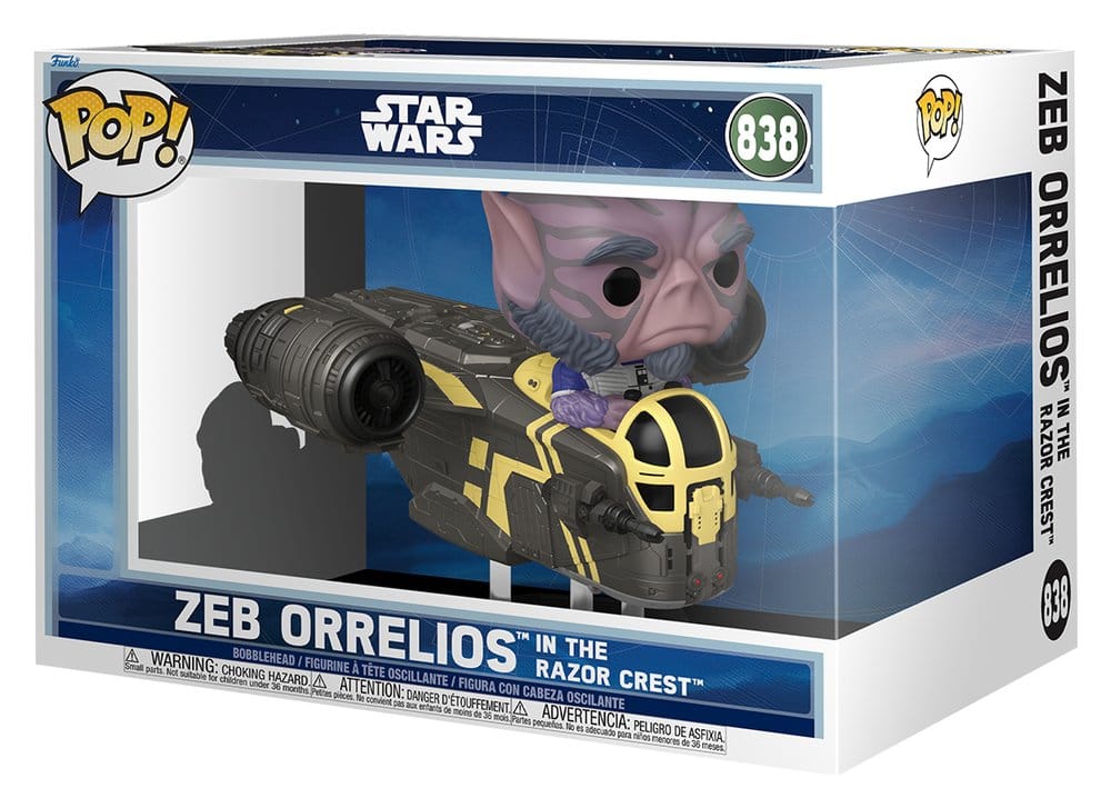 Star Wars: The Mandalorian and Grogu POP! Rides Deluxe Vinyl Wackelkopf-Figur Zeb Orrelios in the Razor Crest 9 cm - Versand: 7 Tage nach Bestellung