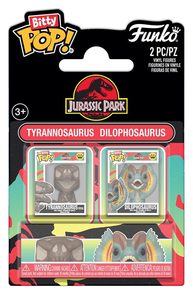 Jurassic Park Bitty POP! Vinyl Figuren 2er-Pack Tyrannosaurus Fossil & Dilophosaurus 2 cm - Preorder - ETA: 25.08.2026