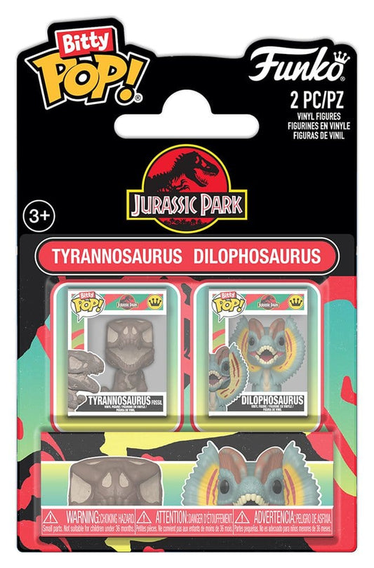 Jurassic Park Bitty POP! Vinyl Figuren 2er-Pack Tyrannosaurus Fossil & Dilophosaurus 2 cm - Preorder - ETA: 25.08.2026