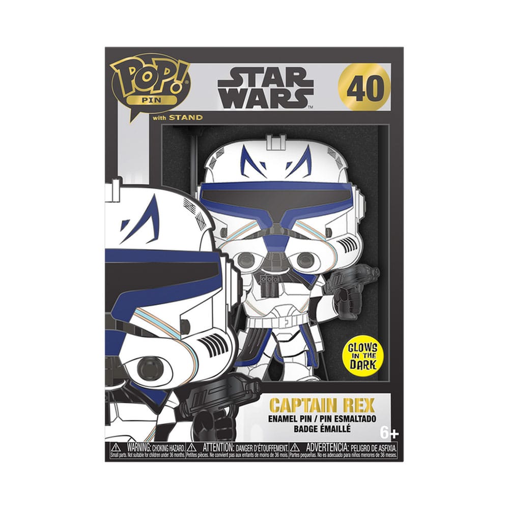 Star Wars Clone Wars Loungefly POP! Pin Ansteck-Pin Captain Rex (Glow-in-the-Dark) 10 cm - Preorder - ETA: Ende 02.2025