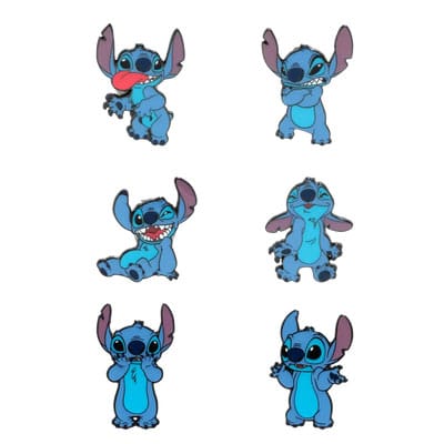 Disney Loungefly Ansteck-Pins Stitch Funny Faces Display (12) - Preorder - ETA: 25.09.2026