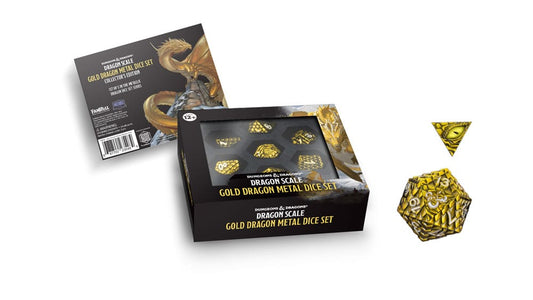 Dungeons & Dragons Premium Metall Würfel Set Dragon Scale Gold (7) - Versand: 7 Tage nach Bestellung
