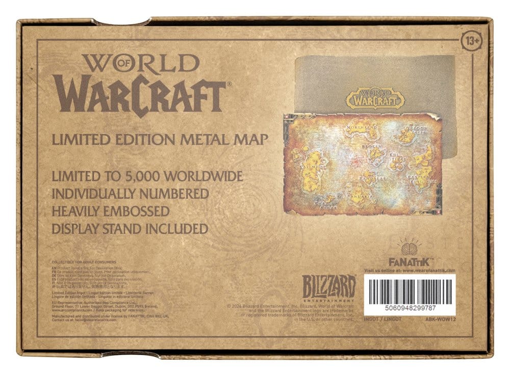 World of Warcraft Replik Metal Map of Azeroth Limited Edition 12 x 18 cm - Preorder - ETA: 25.03.2027