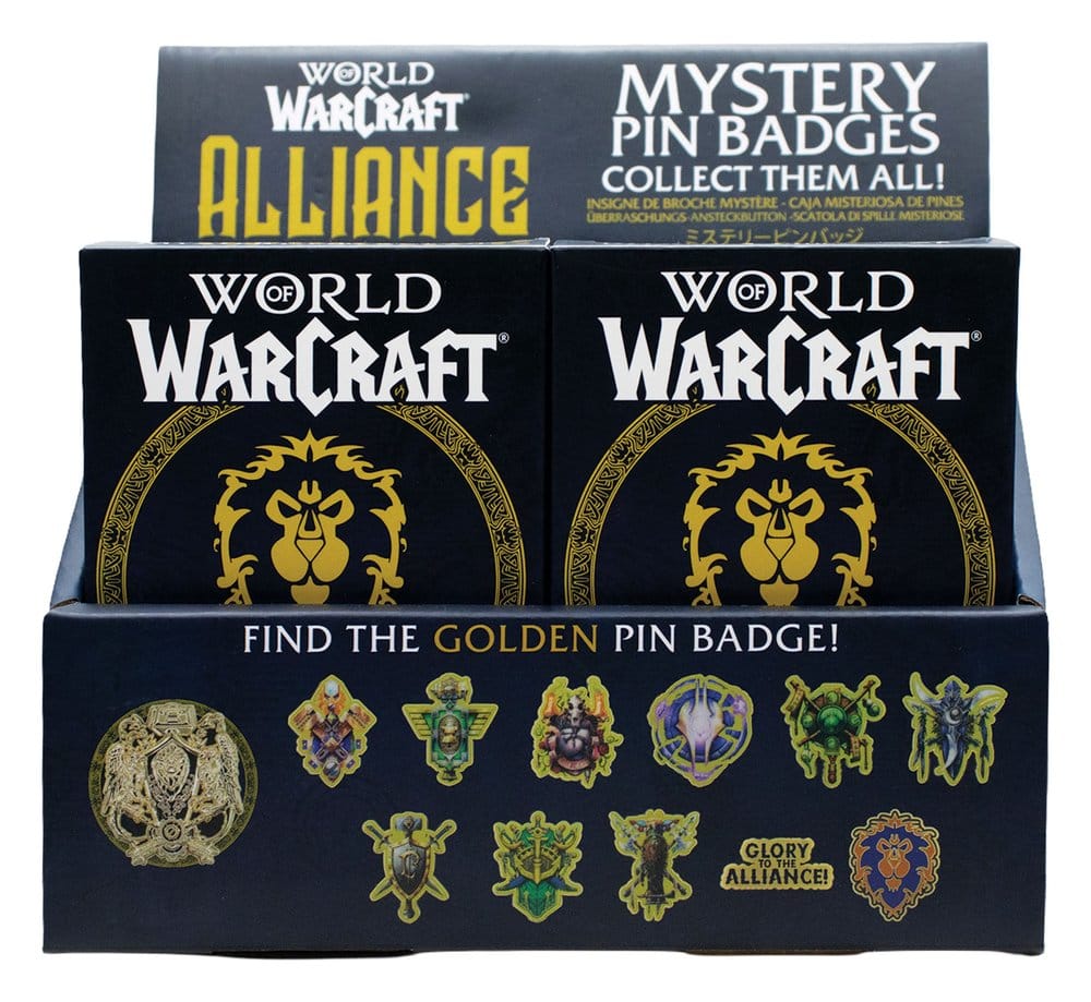 World of Warcraft Alliance Ansteck-Pins Blind Box Display (12) - Preorder - ETA: 25.01.2027