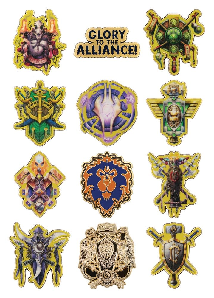 World of Warcraft Alliance Ansteck-Pins Blind Box Display (12) - Preorder - ETA: 25.01.2027