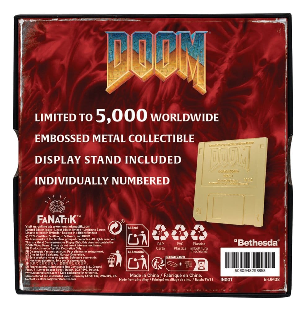 Doom Replik Floppy Disk Gold Plated Limited Edition            - Preorder - ETA: 08.08.2026