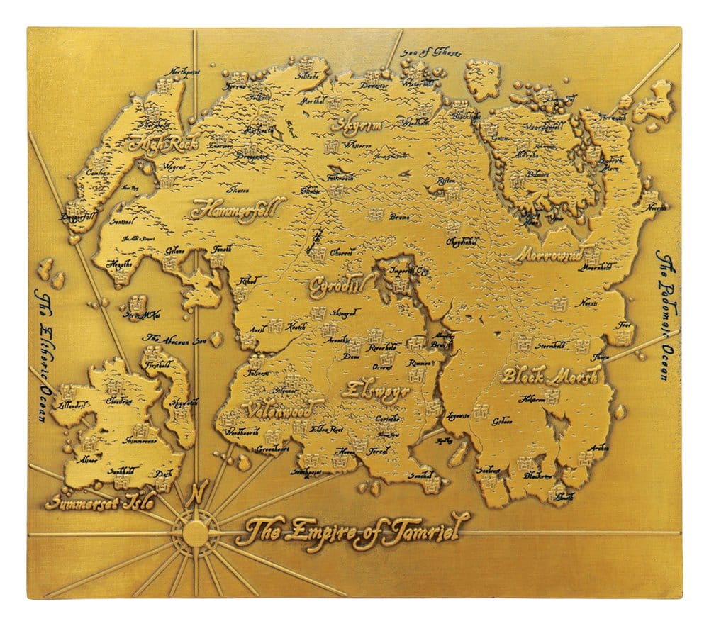 The Elder Scrolls Replik Metal Map of Tamriel Limited Edition 15 x 13 cm - Preorder - ETA: 25.03.2027