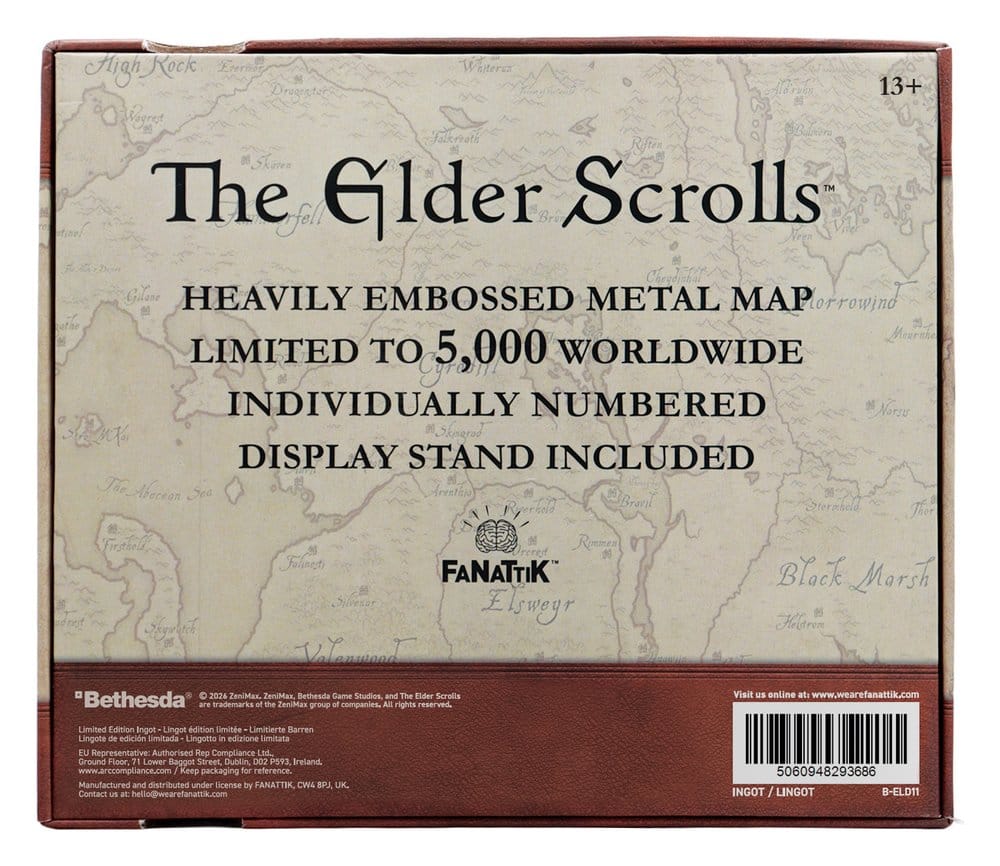 The Elder Scrolls Replik Metal Map of Tamriel Limited Edition 15 x 13 cm - Preorder - ETA: 25.03.2027