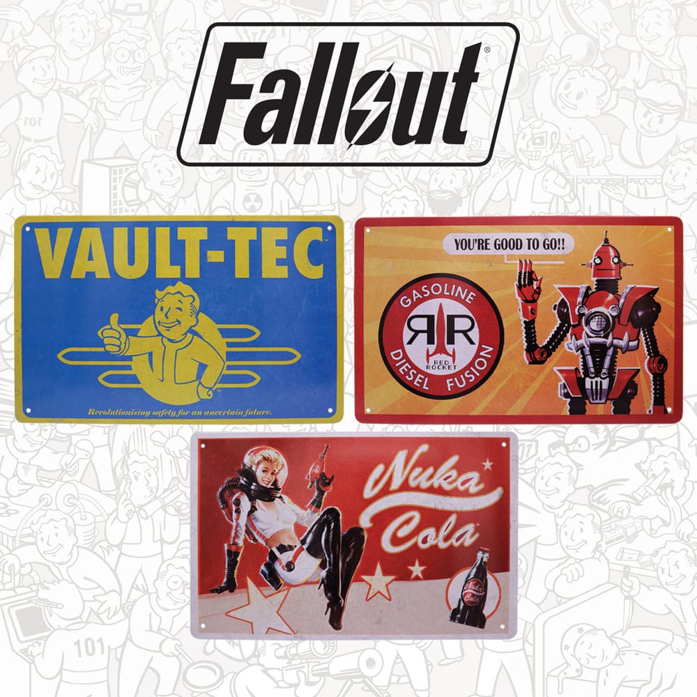 Fallout Blechschilder 3er Set Brands  - Preorder - ETA: 18.10.2025