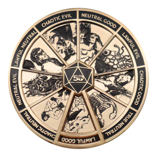 Dungeons & Dragons Ansteck-Pin Alignment Spinner Gold Coloured Limited Edition   - Preorder - ETA: 18.10.2025