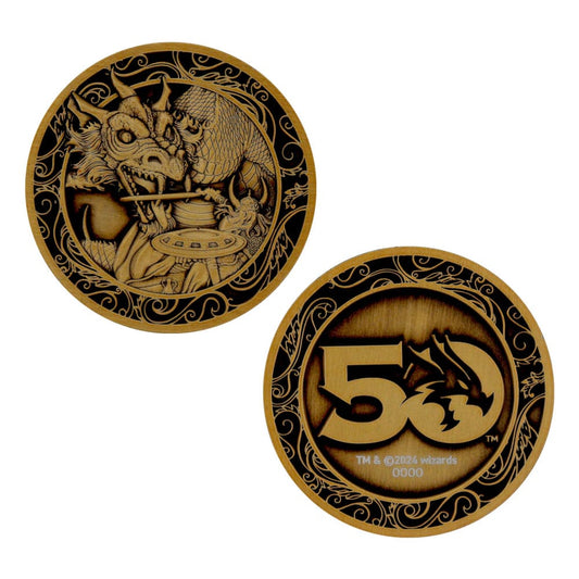 Dungeons & Dragons Sammelmünze 50th Anniversary Antique Gold Edition 4 cm        - Versand: 5-7 Tage nach Bestellung