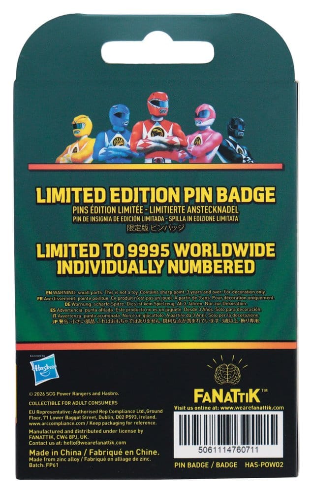Power Rangers Ansteck-Pin Green Ranger Limited Edition - Preorder - ETA: 28.12.2026