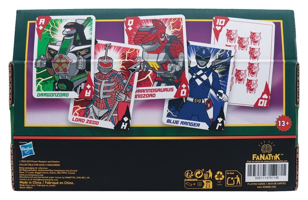 Power Rangers Spielkarten Display (12) - Preorder - ETA: 23.04.2027