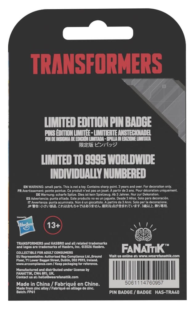 Transformers Ansteck-Pin The Movie 40th Anniversary Unicron Limited Edition - Preorder - ETA: 25.11.2026
