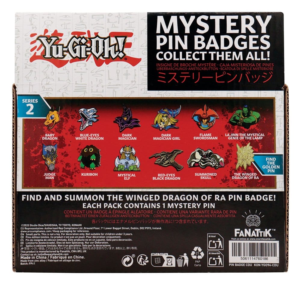Yu-Gi-Oh! Mystery Ansteck-Pins Volume 2 Blind Box Display (12) - Preorder - ETA: 25.10.2026