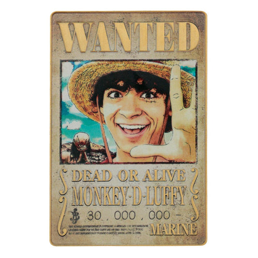 One Piece Metallbarren Luffy Wanted Poster Limited Edition   - Versand: 5-7 Tage nach Bestellung