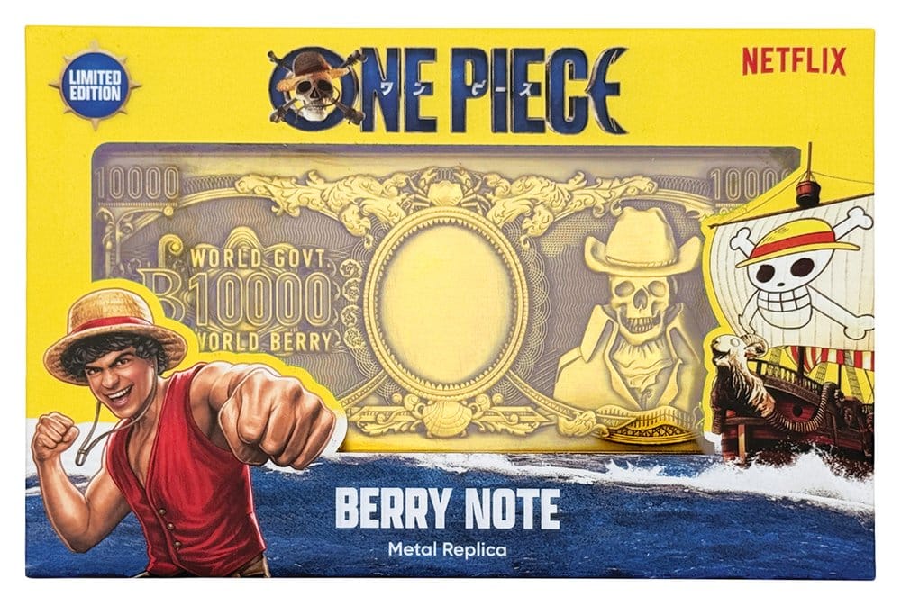 One Piece Replik 10.000 World Berry Metall-Banknote 6 x 15 cm - Preorder - ETA: 25.01.2027